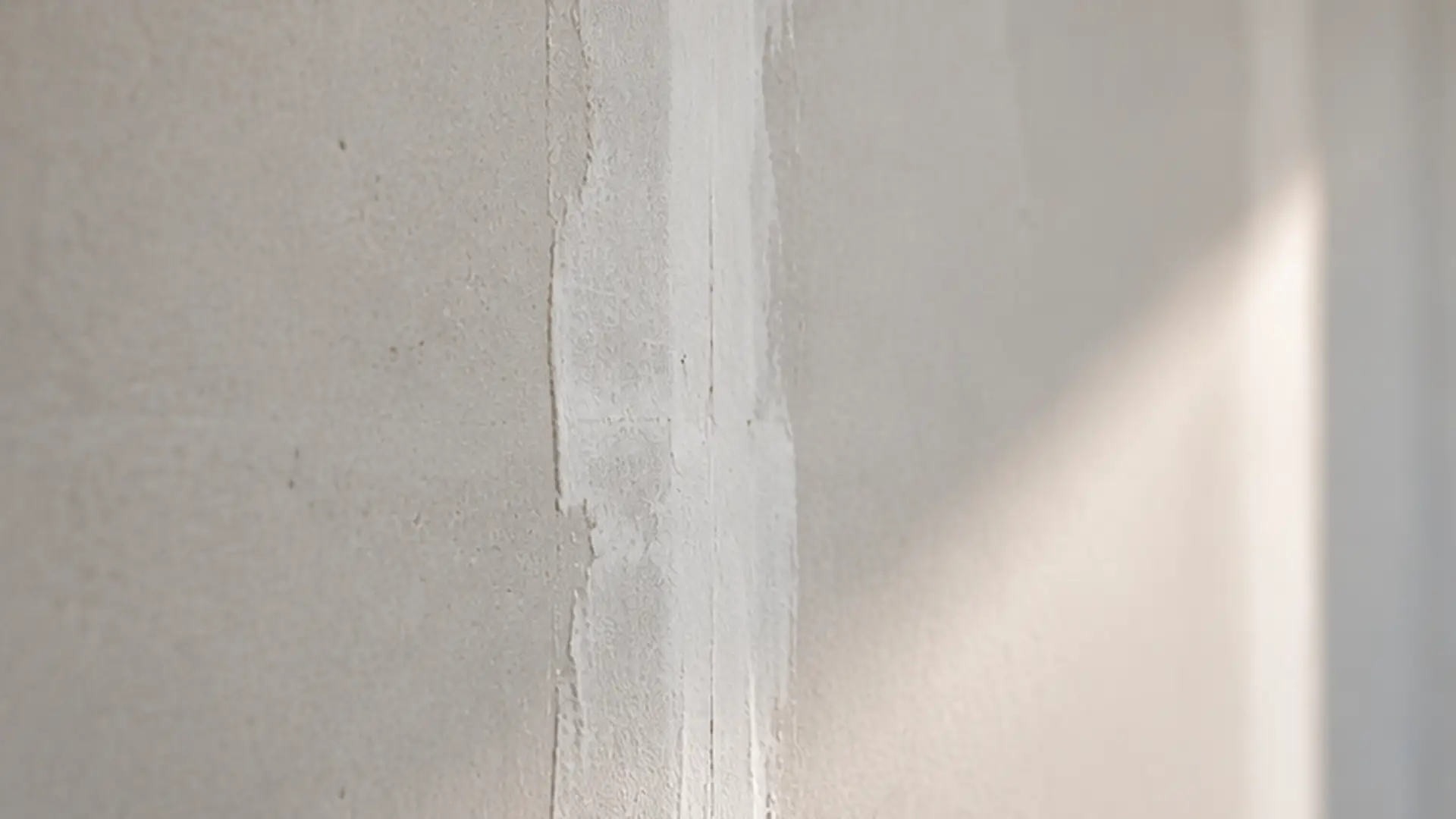Detail einer gespachtelten Fuge auf Gipskarton